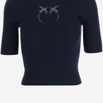 PULLOVER IN MISTO LANA A MANICHE CORTE CON LOGO 102017 A18MG02 PINKO 