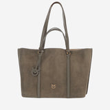 BORSA SHOPPER CARRIE BIG  IN PELLE SCAMOSCIATA 102832 A3NPV65Q PINKO 