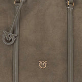 BORSA SHOPPER CARRIE BIG  IN PELLE SCAMOSCIATA 102832 A3NPV65Q PINKO 