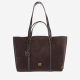 BORSA SHOPPER CARRIE BIG  IN PELLE SCAMOSCIATA 102832 A3NPW34Q PINKO 