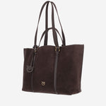 BORSA SHOPPER CARRIE BIG  IN PELLE SCAMOSCIATA 102832 A3NPW34Q PINKO 