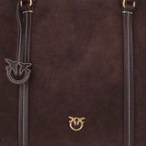 BORSA SHOPPER CARRIE BIG  IN PELLE SCAMOSCIATA 102832 A3NPW34Q PINKO 