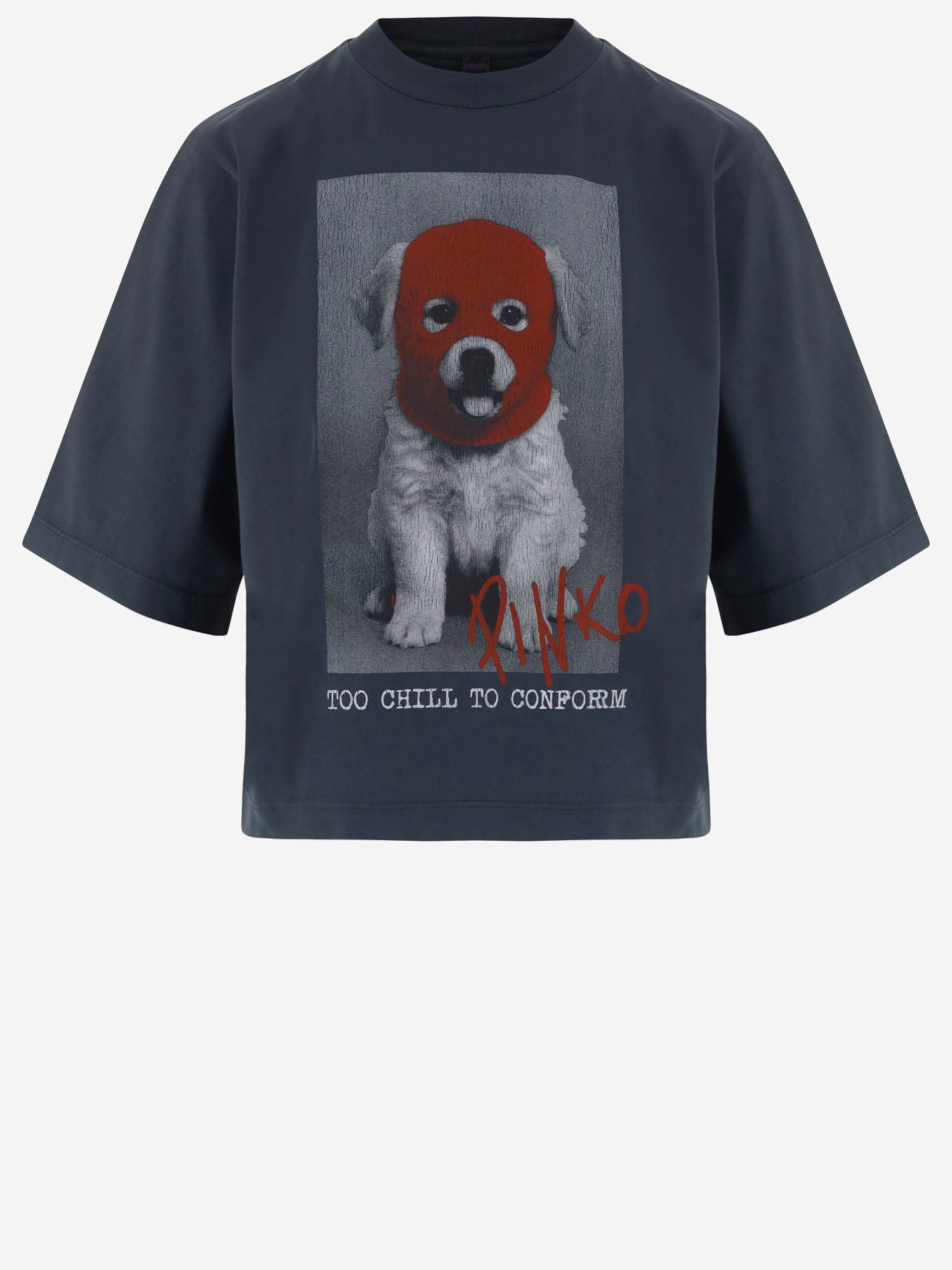 T-SHIRT IN COTONE CON STAMPA LOGO 104604 A3HSIR1 PINKO 