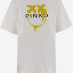 T-SHIRT IN COTONE CON STAMPA LOGO 105526 A3HQZLG PINKO 