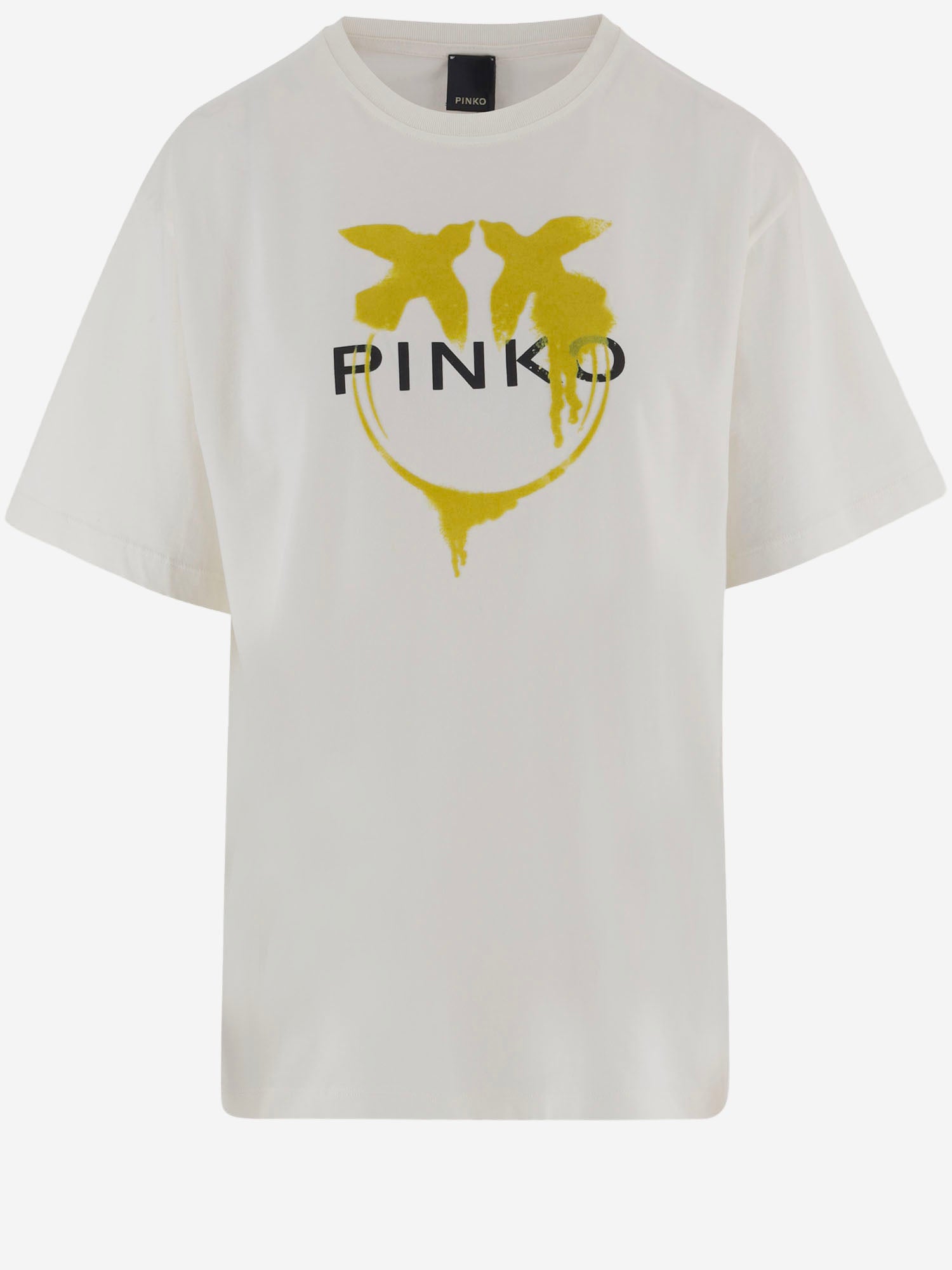 T-SHIRT IN COTONE CON STAMPA LOGO 105526 A3HQZLG PINKO 