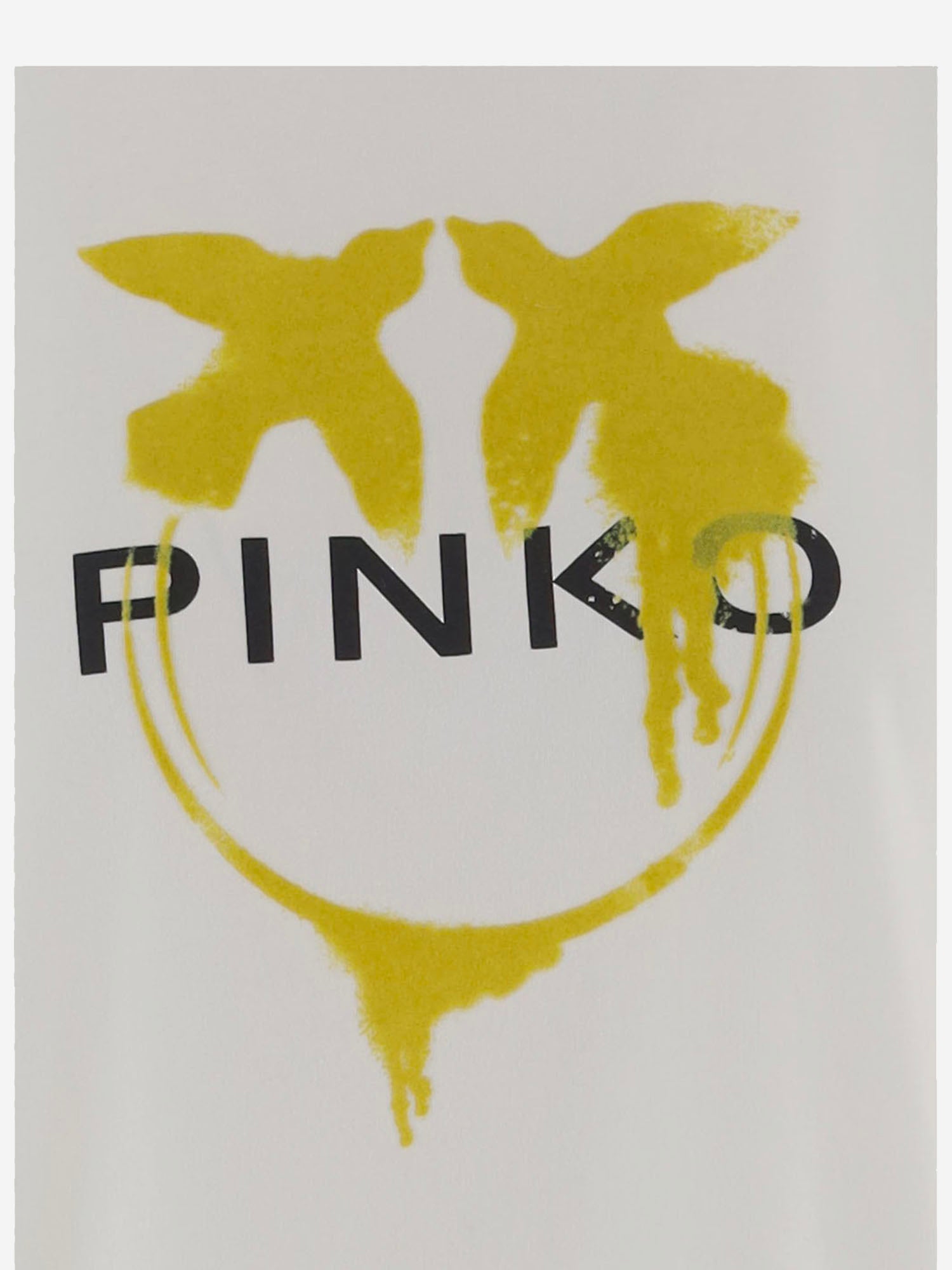 T-SHIRT IN COTONE CON STAMPA LOGO 105526 A3HQZLG PINKO 
