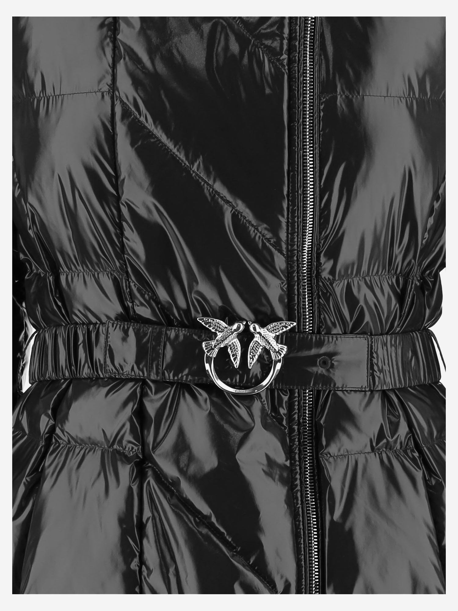 PIUMINO IN NYLON CON CAPPUCCIO E CINTURA 107222 A3HCZ99 PINKO 