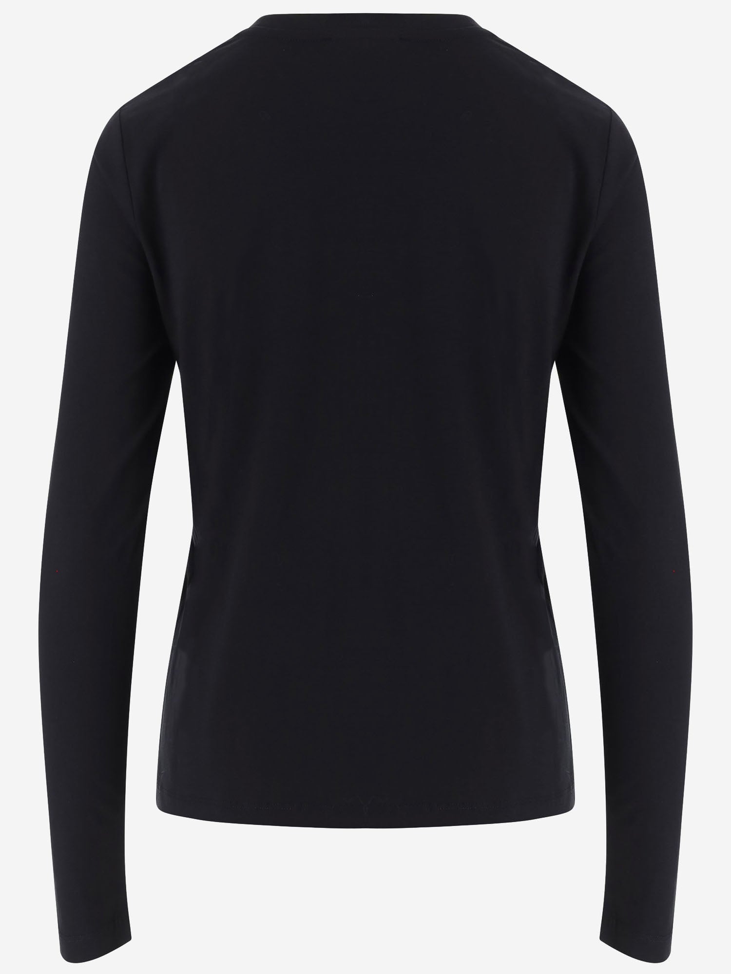 T-SHIRT A MANICHE LUNGHE IN COTONE CON LOGO 107292 A3Q1Z99 PINKO 