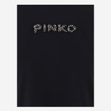 T-SHIRT A MANICHE LUNGHE IN COTONE CON LOGO 107292 A3Q1Z99 PINKO 