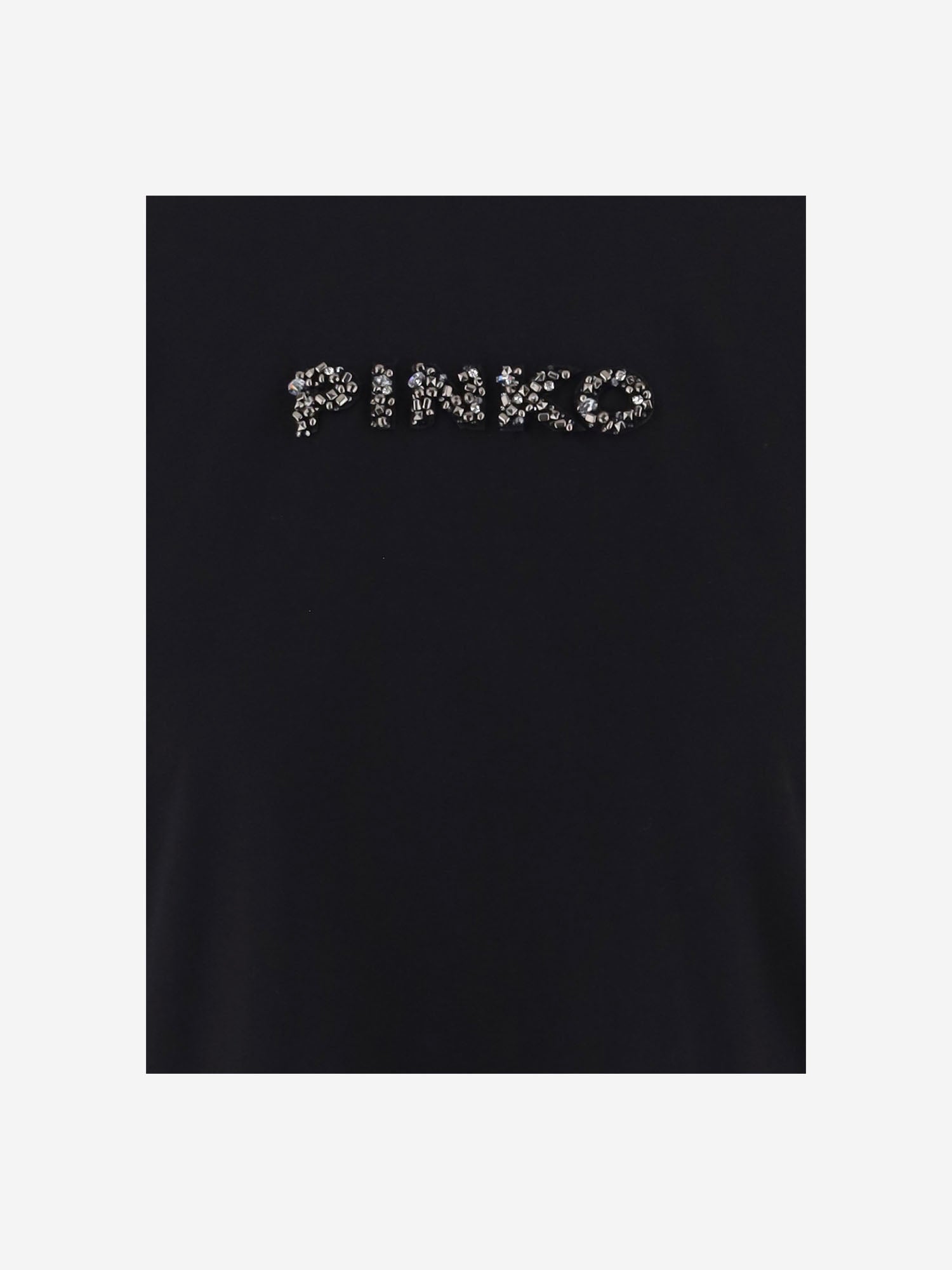 T-SHIRT A MANICHE LUNGHE IN COTONE CON LOGO 107292 A3Q1Z99 PINKO 