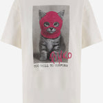 T-SHIRT IN COTONE CON STAMPA 107293 A3HOCY5 PINKO 