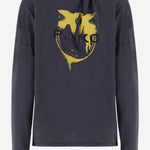T-SHIRT A MANICHE LUNGHE IN COTONE CON LOGO 107471 A3KDKH1 PINKO 
