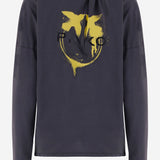 T-SHIRT A MANICHE LUNGHE IN COTONE CON LOGO 107471 A3KDKH1 PINKO 