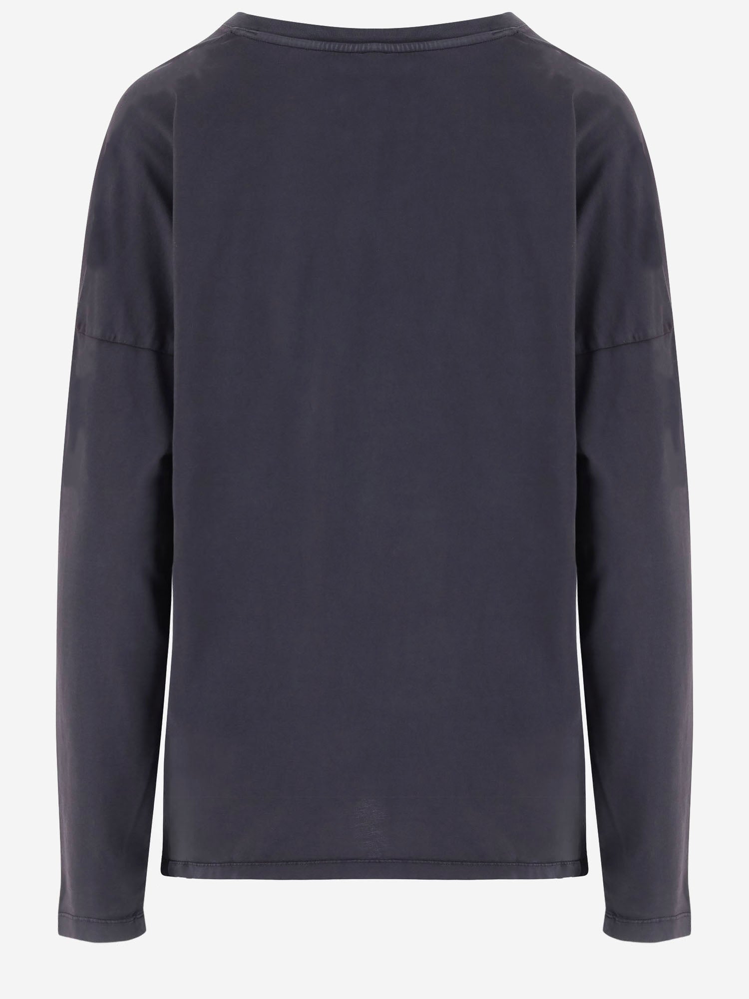 T-SHIRT A MANICHE LUNGHE IN COTONE CON LOGO 107471 A3KDKH1 PINKO 