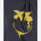 T-SHIRT A MANICHE LUNGHE IN COTONE CON LOGO 107471 A3KDKH1 PINKO 