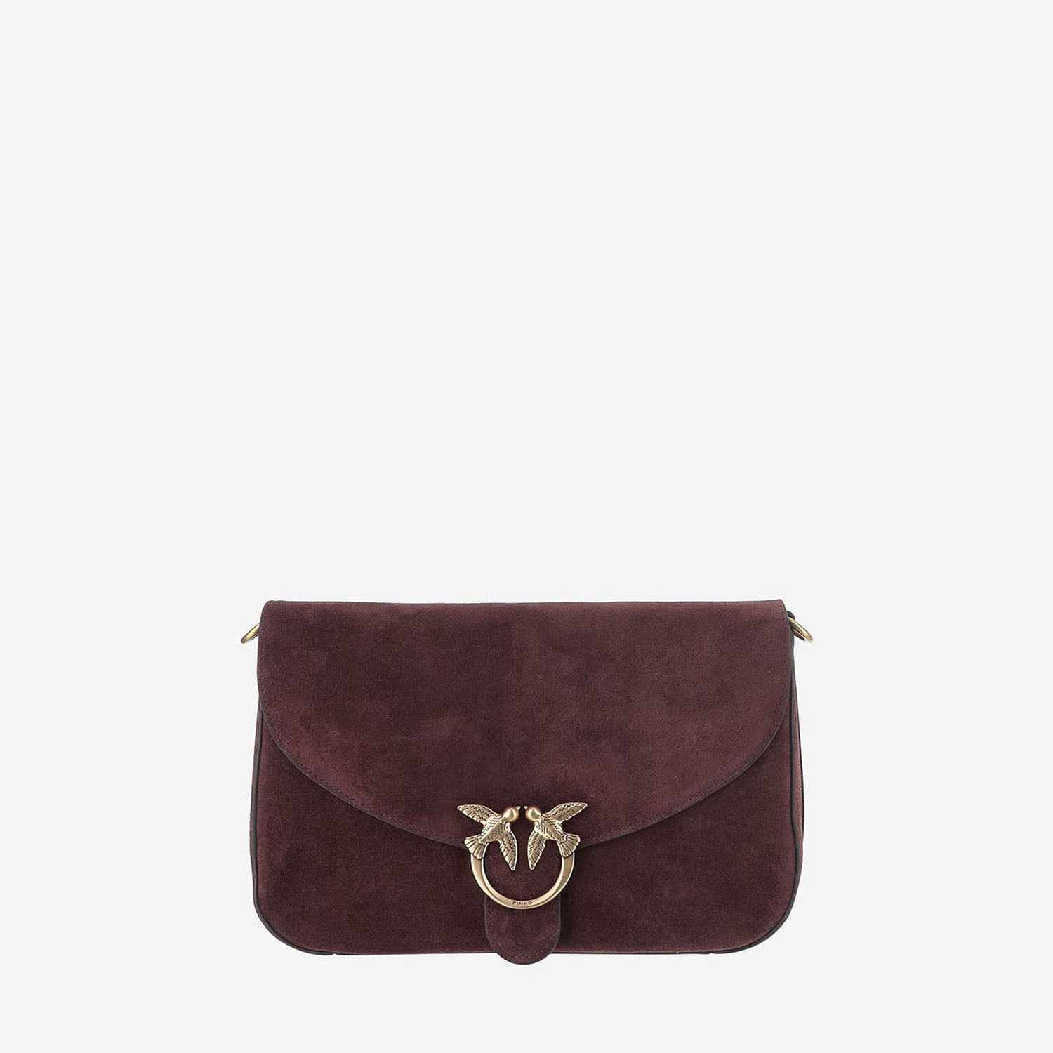 BORSA IN PELLE SCAMOSCIATA CON LOGO 107655 A0F6W34Q PINKO 