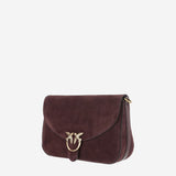 BORSA IN PELLE SCAMOSCIATA CON LOGO 107655 A0F6W34Q PINKO 