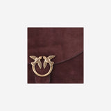 BORSA IN PELLE SCAMOSCIATA CON LOGO 107655 A0F6W34Q PINKO 