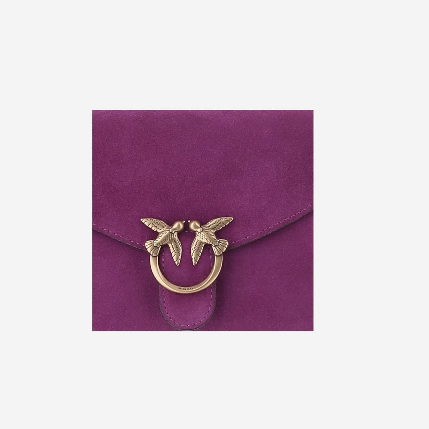 BORSA IN PELLE SCAMOSCIATA CON LOGO 107656 A0F6N45Q PINKO 