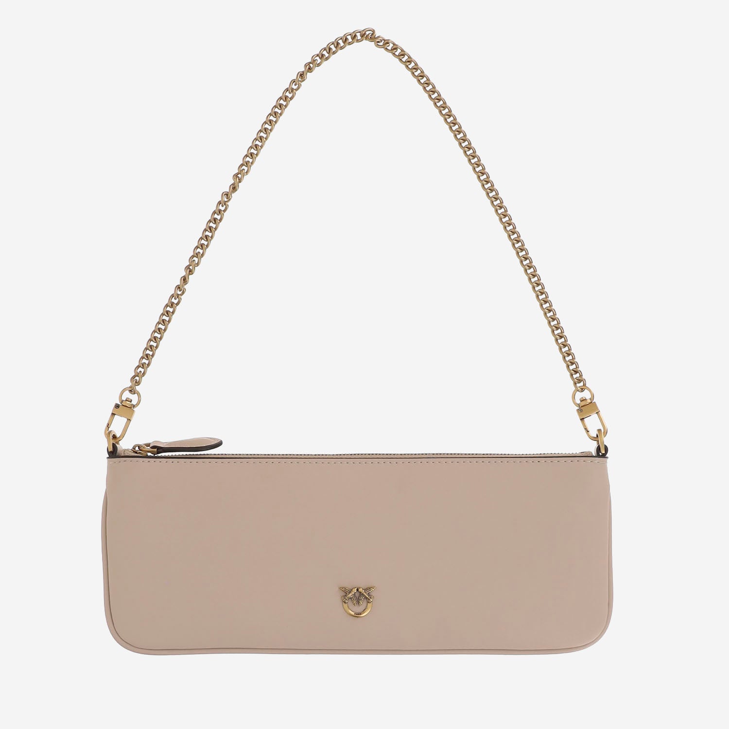 BORSA A TRACOLLA IN PELLE CON LOGO 107669 A0F1C50Q PINKO 