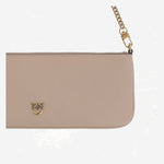 BORSA A TRACOLLA IN PELLE CON LOGO 107669 A0F1C50Q PINKO 