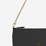 BORSA A TRACOLLA IN PELLE CON LOGO 107669 A0F1Z99Q PINKO 