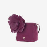BORSA A SECCHIELLO IN PELLE SCAMOSCIATA CON FIORE IN NAPPA 107678 A3M6N45Y PINKO 