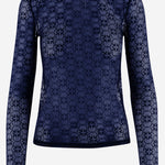 MAGLIA IN PIZZO STRETCH CON MOTIVO LOGO 107737 A3MKF92 PINKO 