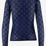MAGLIA IN PIZZO STRETCH CON MOTIVO LOGO 107737 A3MKF92 PINKO 
