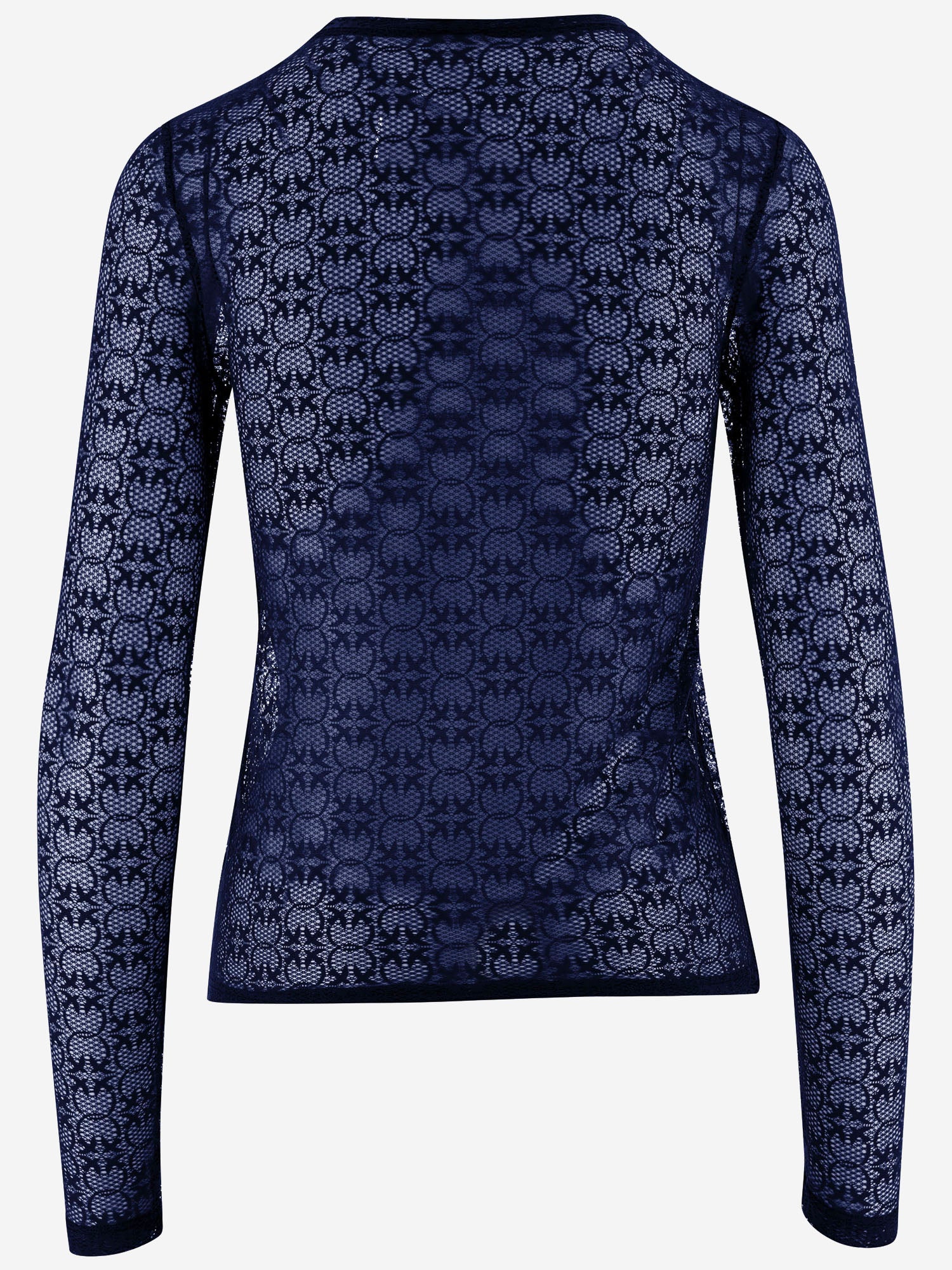 MAGLIA IN PIZZO STRETCH CON MOTIVO LOGO 107737 A3MKF92 PINKO 