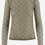 MAGLIA IN PIZZO STRETCH CON MOTIVO LOGO 107737 A3MKX24 PINKO 