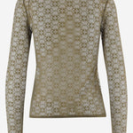 MAGLIA IN PIZZO STRETCH CON MOTIVO LOGO 107737 A3MKX24 PINKO 