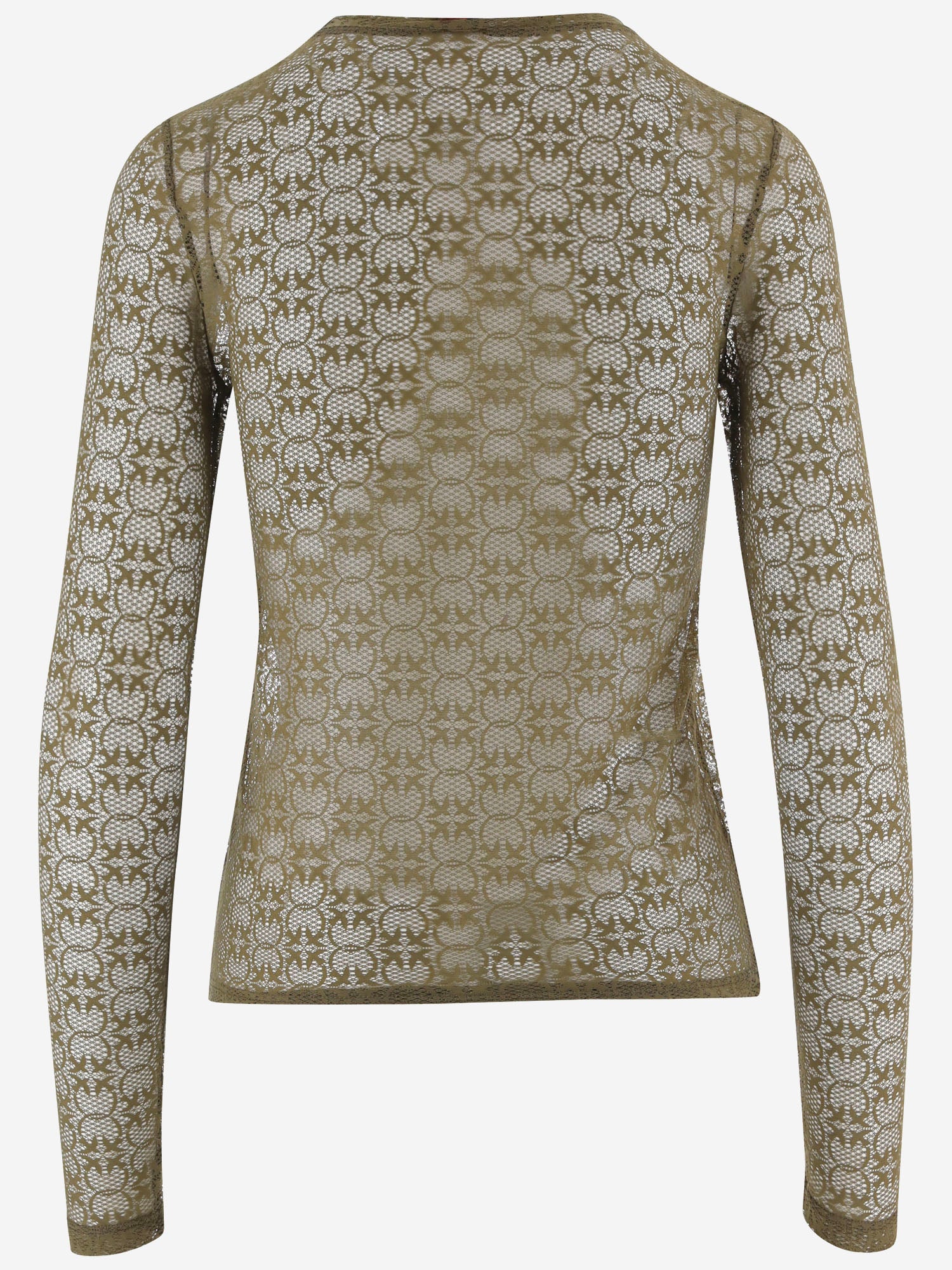MAGLIA IN PIZZO STRETCH CON MOTIVO LOGO 107737 A3MKX24 PINKO 