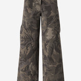 PANTALONI IN COTONE CON MOTIVO CAMOUFLAGE FLOREALE 107766 A3NZSD3 PINKO 