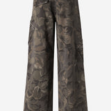 PANTALONI IN COTONE CON MOTIVO CAMOUFLAGE FLOREALE 107766 A3NZSD3 PINKO 