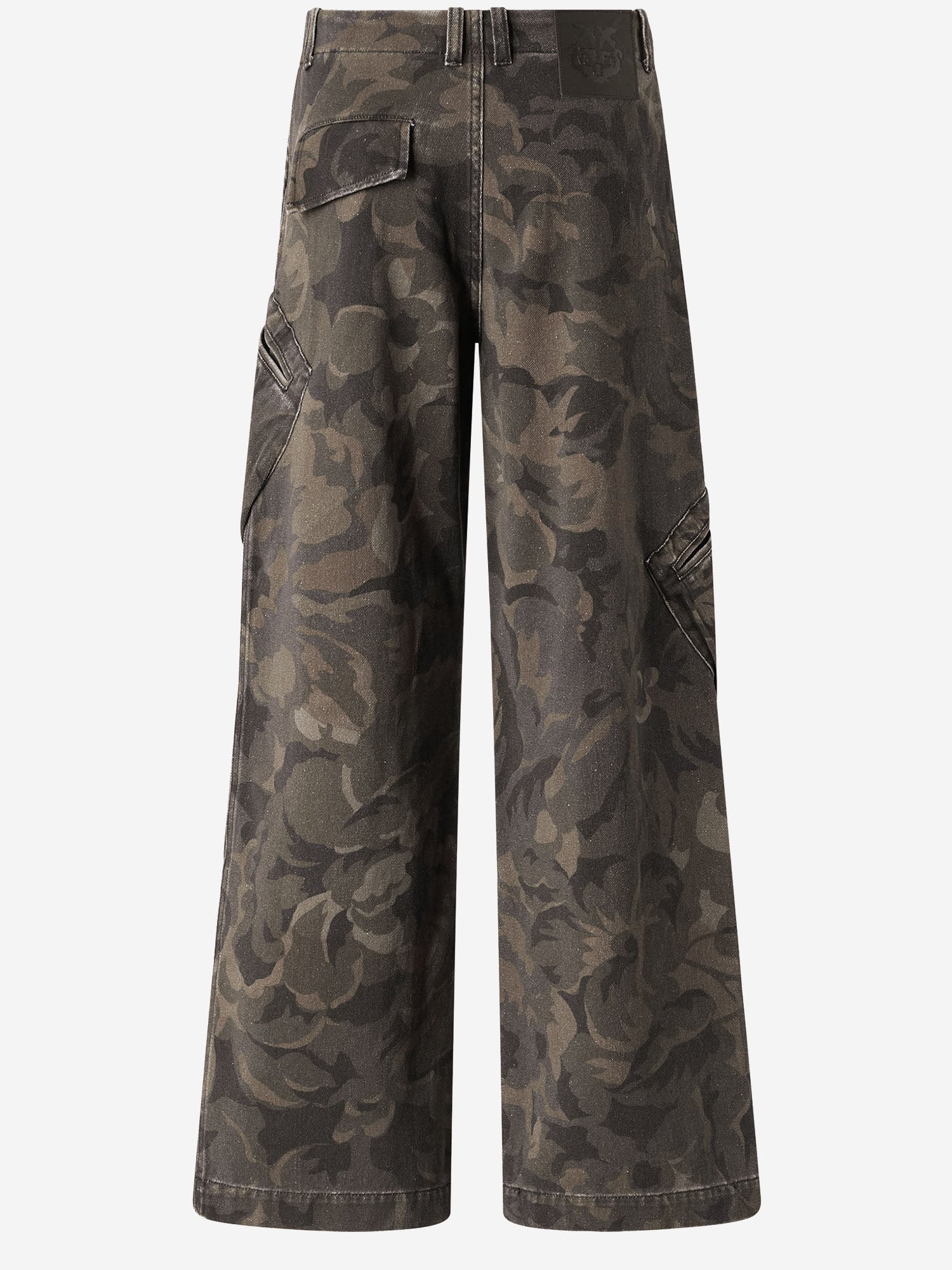 PANTALONI IN COTONE CON MOTIVO CAMOUFLAGE FLOREALE 107766 A3NZSD3 PINKO 