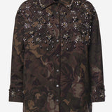 GIUBBOTTO IN NYLON CON MOTIVO MIMETICO E RICAMI DECORATIVI 107916 A3LYSD3 PINKO 