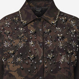 GIUBBOTTO IN NYLON CON MOTIVO MIMETICO E RICAMI DECORATIVI 107916 A3LYSD3 PINKO 