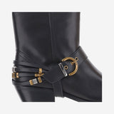 STIVALETTI IN PELLE CON LOGO SD0557 P001Z99 PINKO 