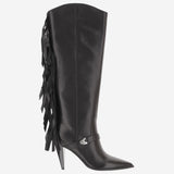 STIVALI IN PELLE CON FRANGE SD0589 P003Z99 PINKO 