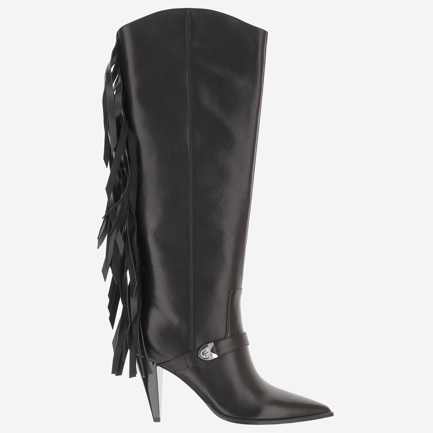 STIVALI IN PELLE CON FRANGE SD0589 P003Z99 PINKO 