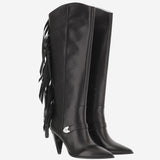 STIVALI IN PELLE CON FRANGE SD0589 P003Z99 PINKO 