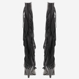 STIVALI IN PELLE CON FRANGE SD0589 P003Z99 PINKO 