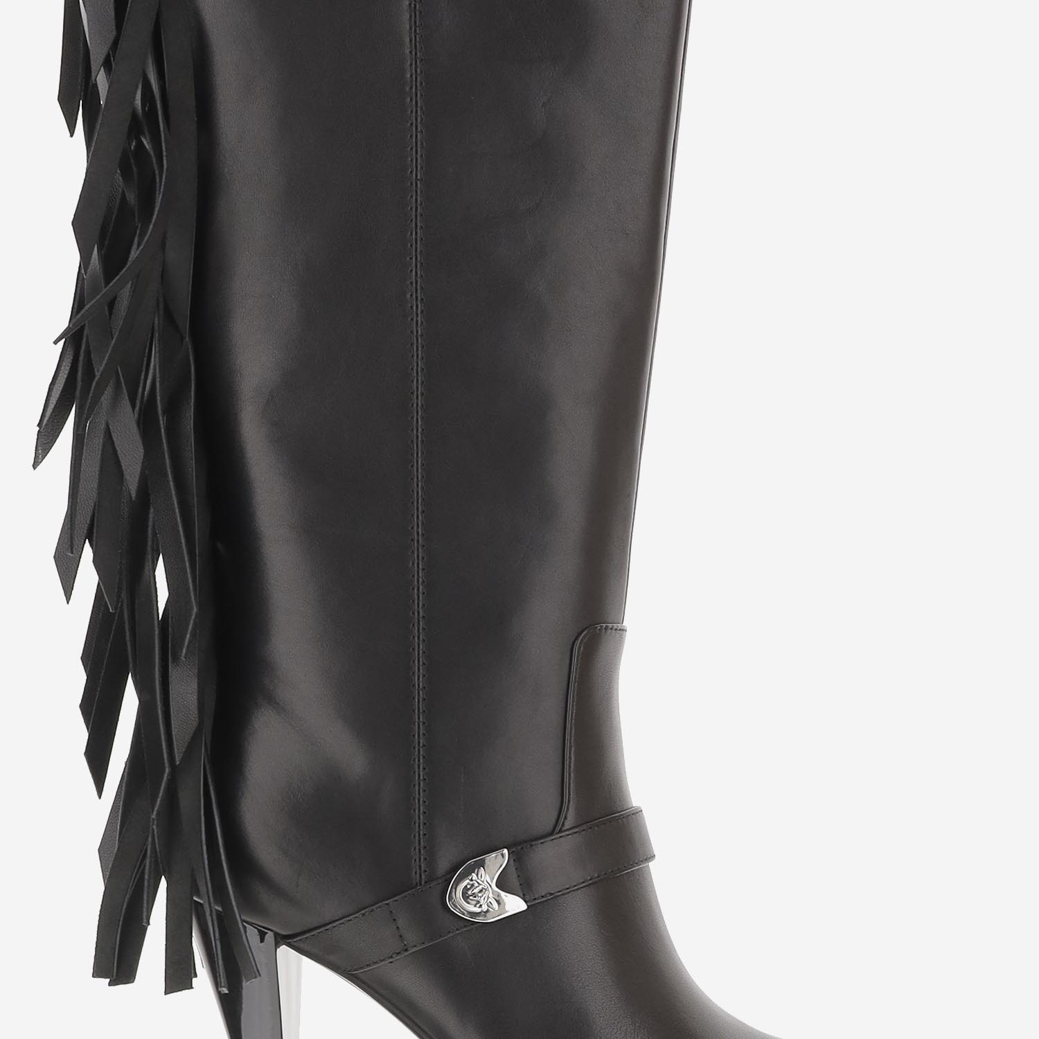 STIVALI IN PELLE CON FRANGE SD0589 P003Z99 PINKO 