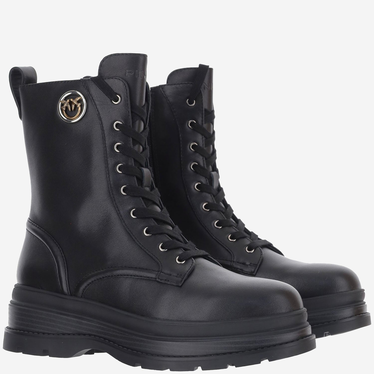 STIVALETTI IN PELLE CON LOGO SD0689 P001Z99 PINKO 