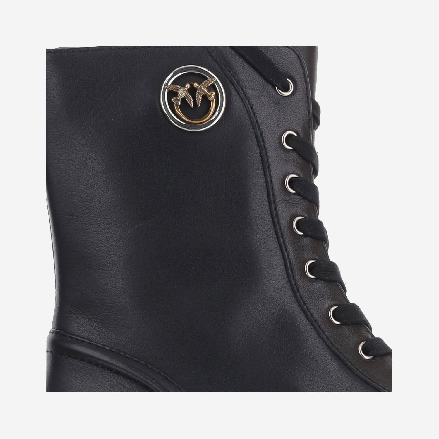 STIVALETTI IN PELLE CON LOGO SD0689 P001Z99 PINKO 