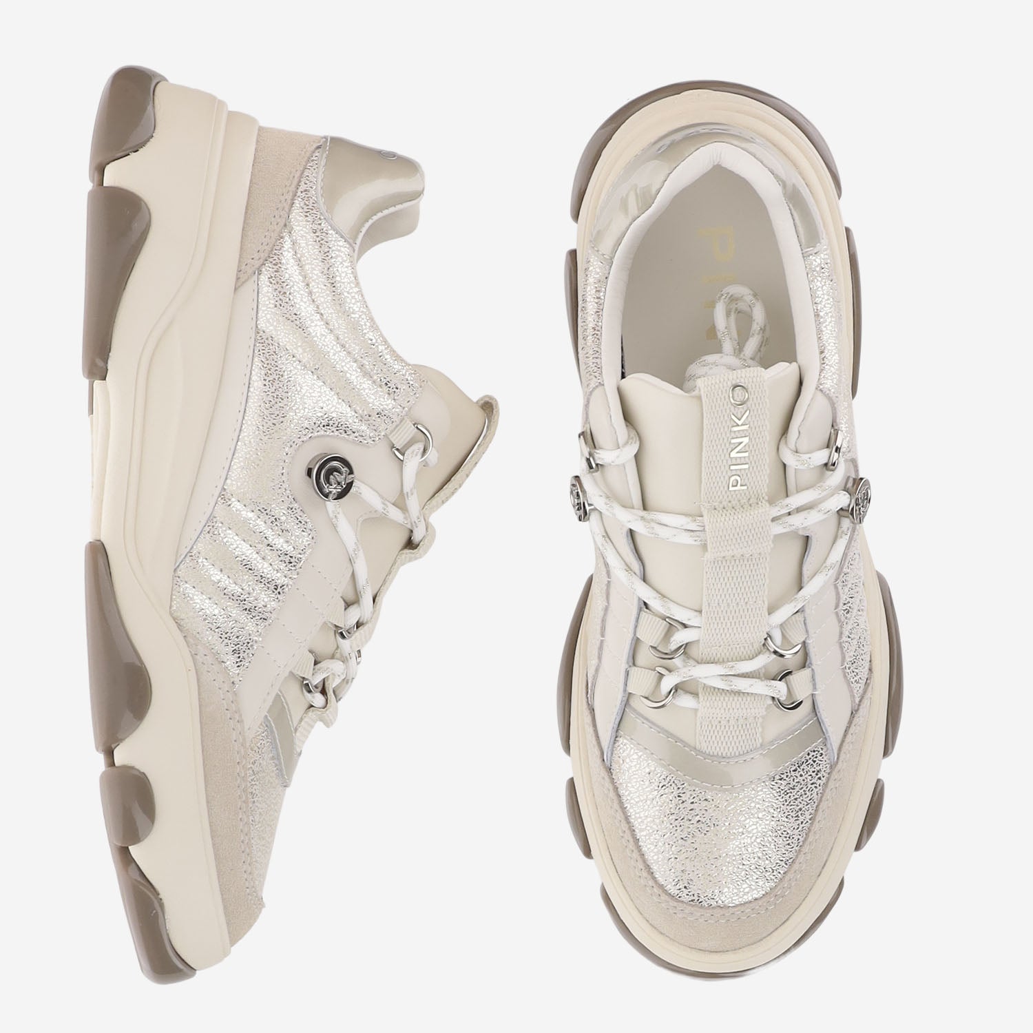 SNEAKERS ATHENA IN PELLE CON LOGO SS0195 P038Z22 PINKO 