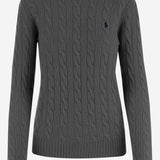 Maglione in lana e cashmere con logo 211971865 501FLANNELGREYHEATHER POLO RALPH LAUREN 