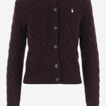 CARDIGAN IN LANA E CASHMERE A TRECCE 211972104 506DAMSONMELANGE POLO RALPH LAUREN 
