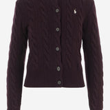 CARDIGAN IN LANA E CASHMERE A TRECCE 211972104 506DAMSONMELANGE POLO RALPH LAUREN 